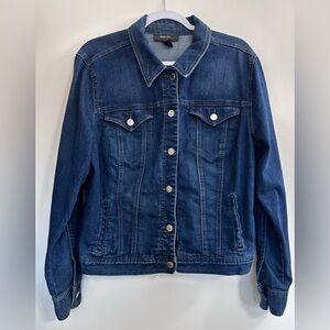 Style & Co Blue Denim Jean Jacket Women’s Large Classic Button Front Cotton